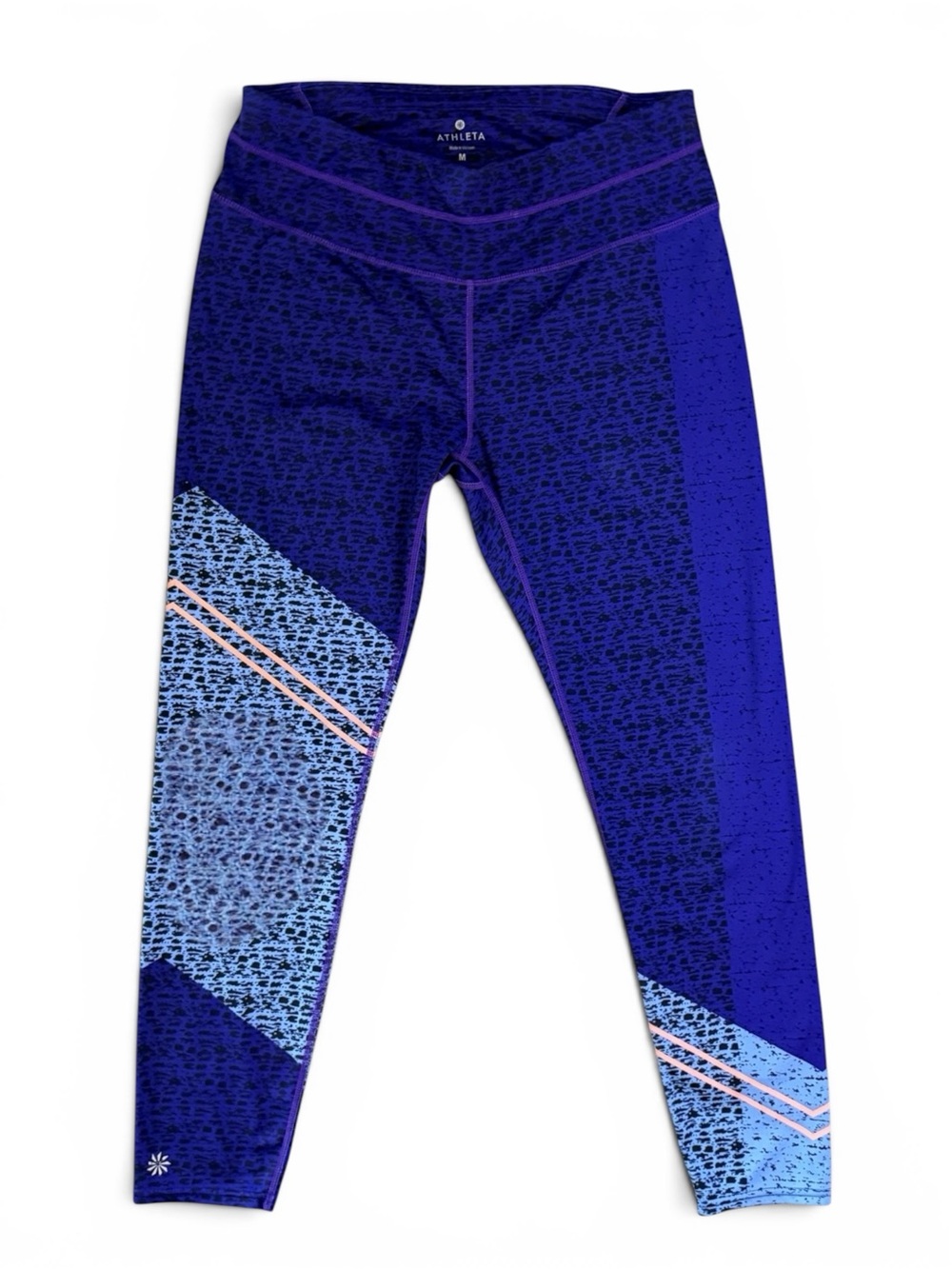 Athleta Asym Camo Sonar 7/8 Tight Leggings Blue Print Medium